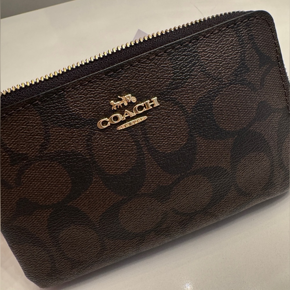 COACH double zipper wristlet